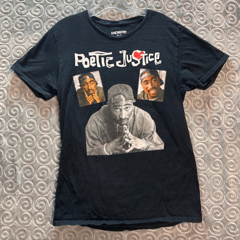 Poetic Justice Tupac Shakur Graphic T Shirt Black‎ Mens Size Medium Chemistry